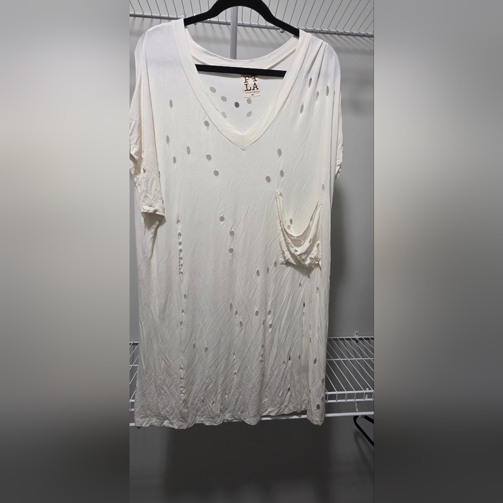 PPLA Cream Swim Coverup with Cutout Design